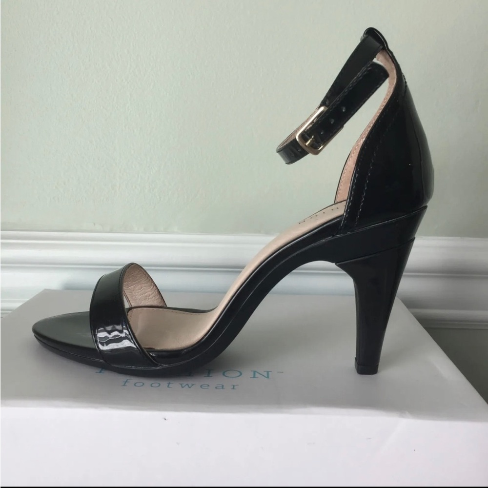 Pashion Footwear 7.5 Black Coal 4" Stiletto Convertible Heels to Flats Shoes